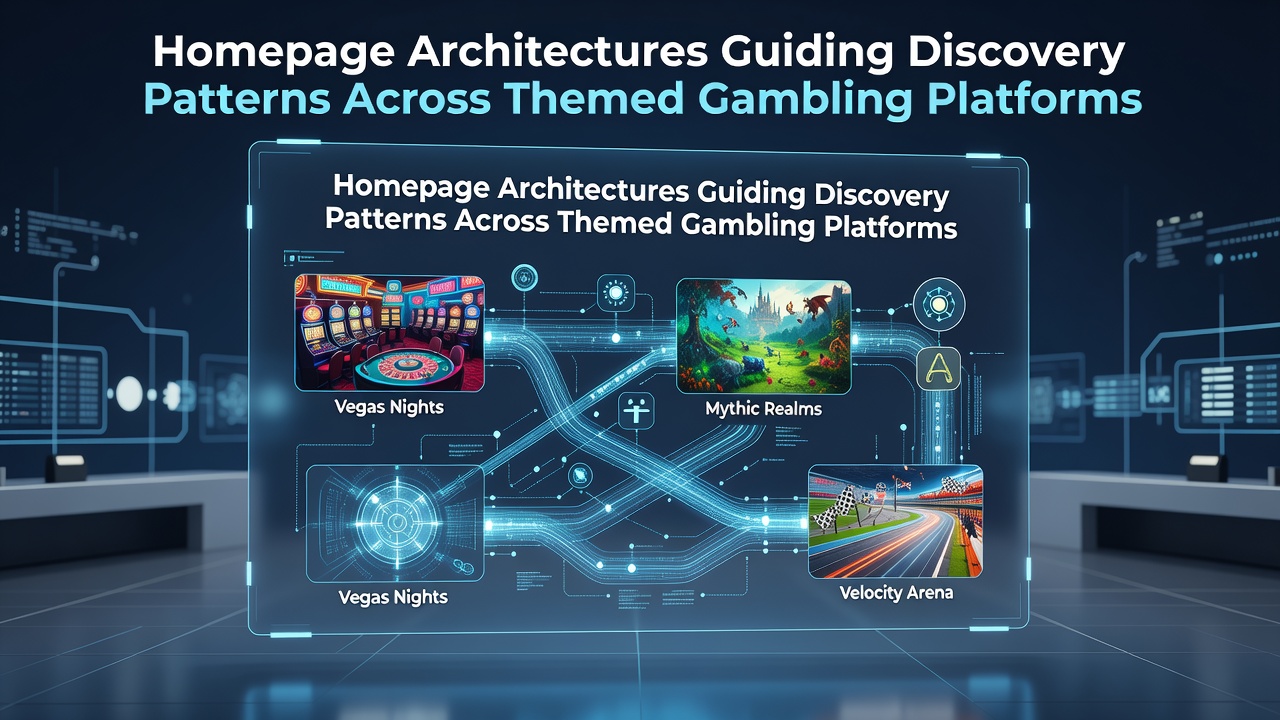 Example of homepage architecture in a themed gambling platform showing navigation elements and discovery pathways