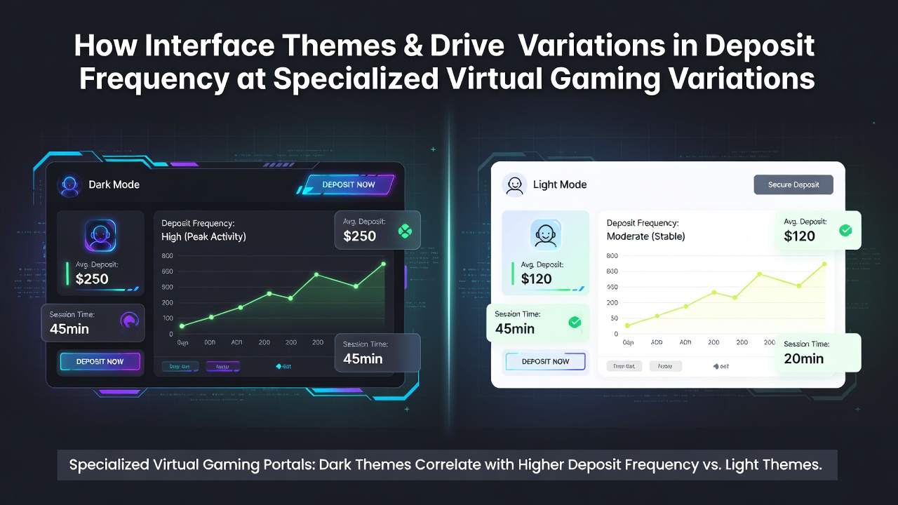 Interface themes displayed across multiple specialized virtual gaming portals showing varied color schemes and navigation layouts