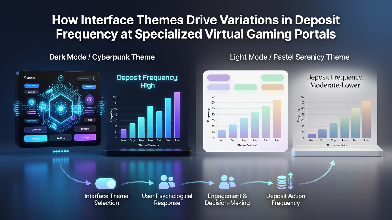 Data visualization charts comparing deposit frequency patterns under different interface themes at virtual gaming sites