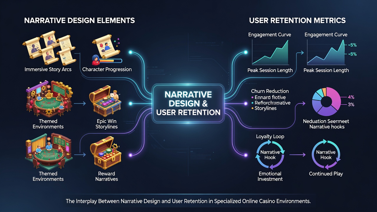 Detailed view of user progression paths within a narrative-driven online casino environment highlighting retention touchpoints