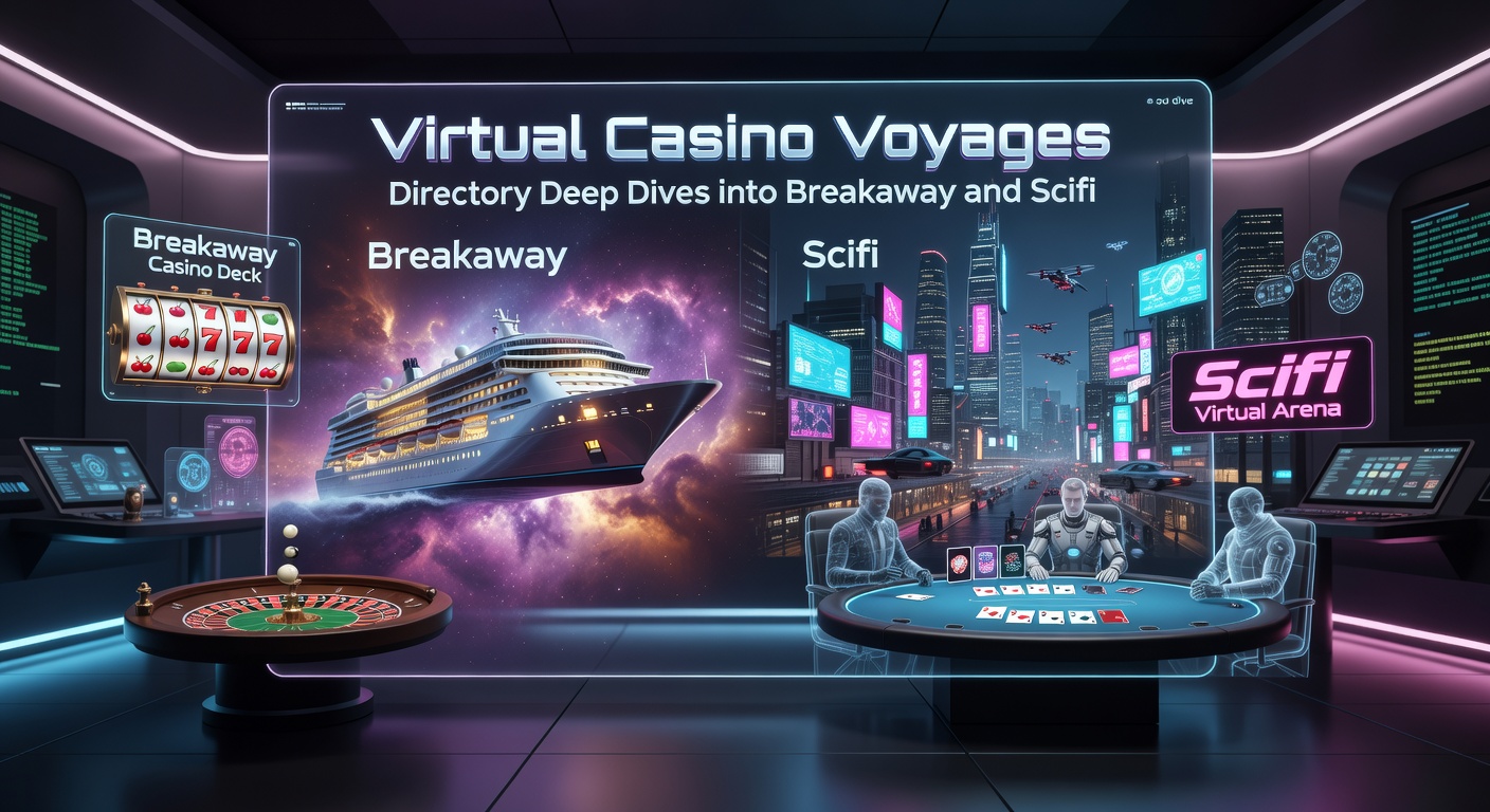Vibrant digital landscape of a virtual casino voyage featuring floating platforms and neon-lit gaming zones representing Breakaway and SciFi themes