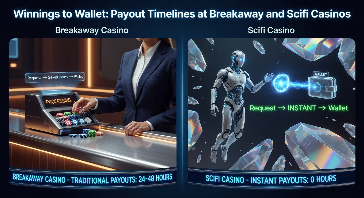 Digital wallet interface showing casino payout confirmation on a mobile screen, highlighting fast transaction timelines